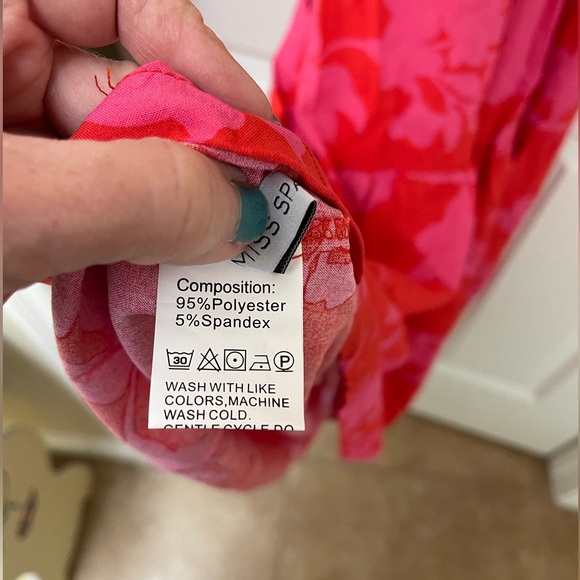 New! Pink & Red Maxi Dress-Small - Picture 14 of 16